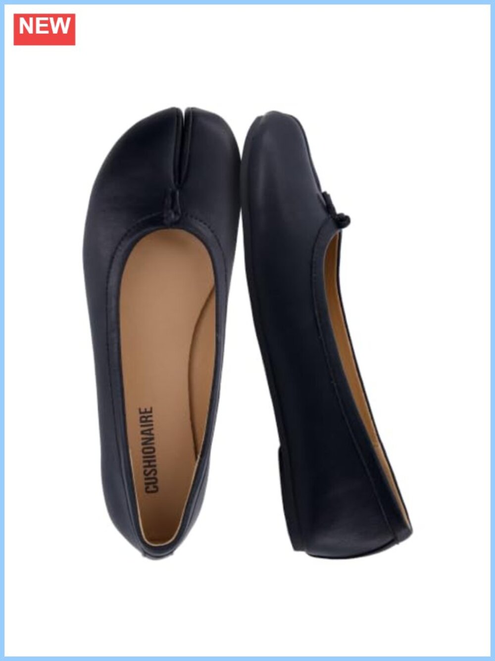 Split Toe Ballet Flats with Flexible Sole and Cushioned Footbed